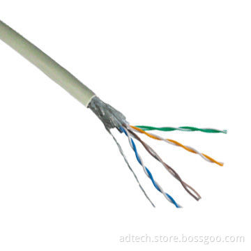 LAN Cable Cat5e, SFTP Solid 24AWG Grey 305m/Box PVC